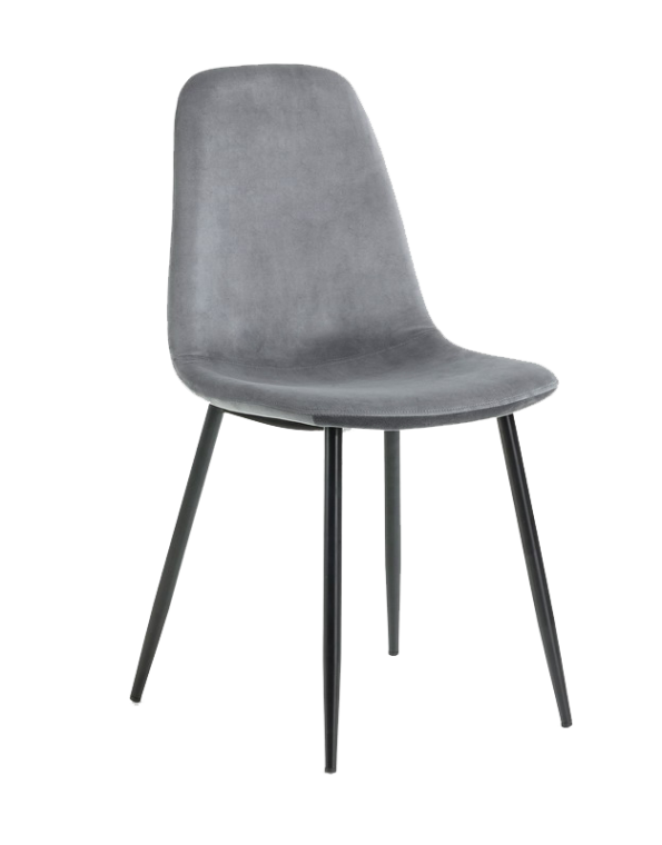 DC042-1 Velvet Fabric Modern Chair with Black Powder Coated legs